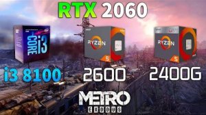 Metro Exodus : i3 8100 vs R5 2600 vs R5 2400G on RTX 2060