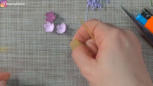 Реалистичная Сирень цветы канзаши из фоамирана заколки и брошь своими руками Diy Kanzashi #lilac