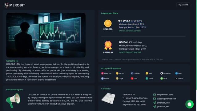 "Merobit" - до 340% ROI за 40 дней смотреть онлайн