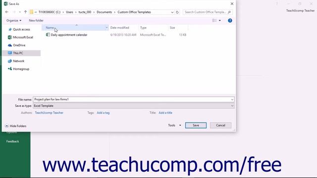Microsoft Excel 2016 Training for Lawyers: Saving a Template, Tutorial Lesson смотреть онлайн