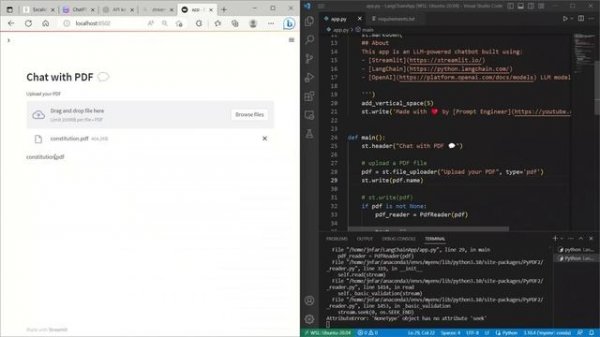 Langchain: PDF Chat App (GUI) | ChatGPT for Your PDF FILES | Step-by-Step Tutorial