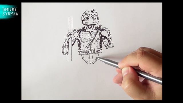How to draw Ninja Turtles Don, Как нарисовать черепашку ниндзя Донателло смотреть онлайн