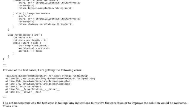 Code Review: Return reversed integer - Java смотреть онлайн