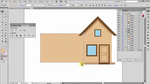 Illustrator For Beginner How to use perspective grid смотреть онлайн