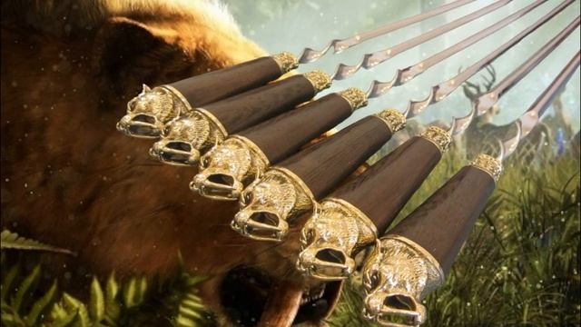 Шампуры Саблезубый тигр, кожаный чехол на выбор, рукоять — венге и латунь смотреть онлайн