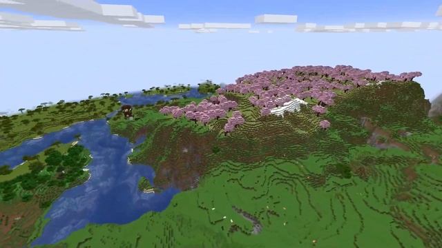 Майнкрафт сиды 1.20 / Сид 1.20 три деревни вишневый лес и разбойники / Лучшие сиды 1.20 смотреть онлайн