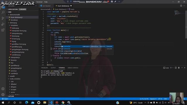 Membuat database dengan MariaDB dan Node.js смотреть онлайн
