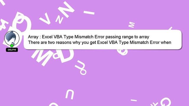 Array : Excel VBA Type Mismatch Error passing range to array смотреть онлайн