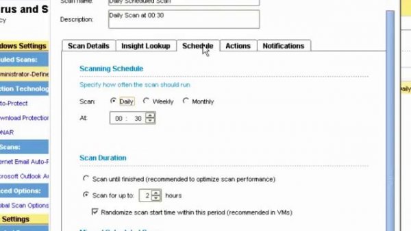 Symantec EndPoint Protection Antivirus - How to configure Schedule Scan?
