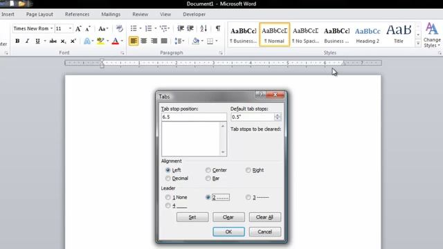 How To Create A Dot Leader Line In Microsoft Word 2010 смотреть онлайн