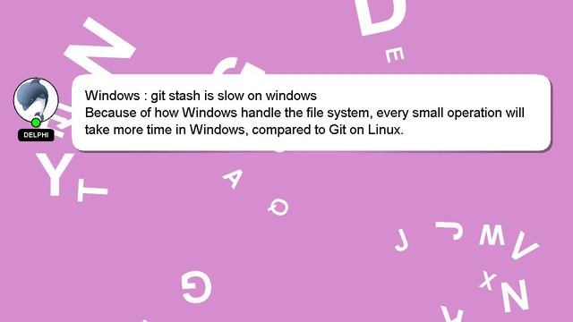 Windows : git stash is slow on windows смотреть онлайн