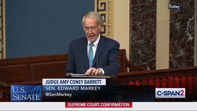 Sen. Markey Votes No on Amy Coney Barrett SCOTUS Nomination смотреть онлайн