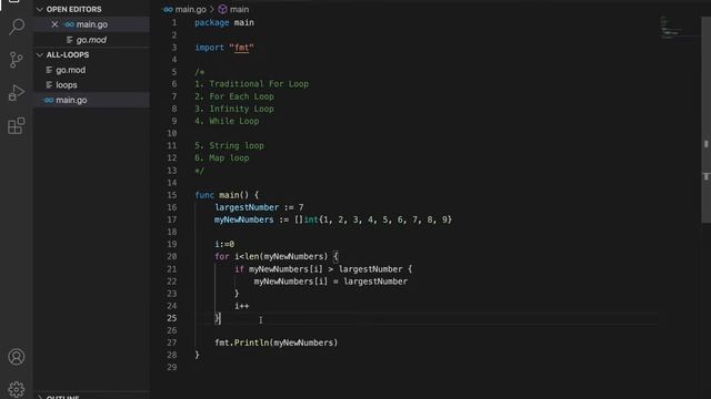 Go - All about loops in Golang (for, foreach, while, infinity, string, map) смотреть онлайн