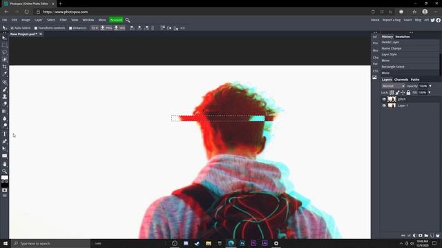 EASY Glitch Effect Tutorial in Photopea! (Works in Photoshop too!) смотреть онлайн