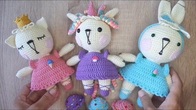 Зайка Киса Единорожка (видеообзор МК) Вязание крючком  Bunny Cat Unicorn Crochet: A Pattern Preview