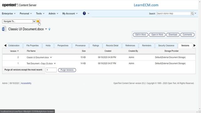 OpenText Content Server Classic UI - BasicOperations смотреть онлайн