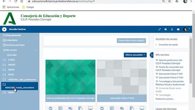 Moodle Centros: área personal profesorado смотреть онлайн