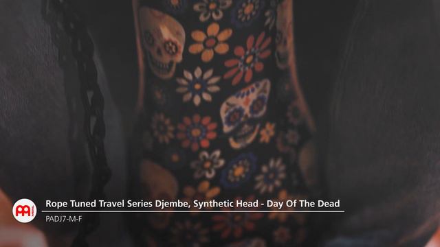 MEINL Percussion Rope Tuned Travel Series Djembe - Synthetic Head - Day of the Dead - PADJ7-M-F смотреть онлайн
