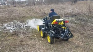 Мини погрузчик с возможностями МТЗ видео 2  Тест драйв по бездорожью.