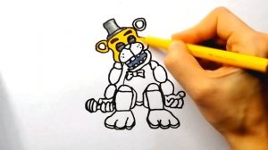 Как нарисовать Голден Фредди / Рисунок аниматроника Золотой Фредди / How to draw Golden Freddy FNAF