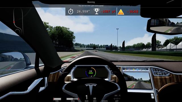 Assetto Corsa v1.01 - Tesla S P85+ at Vallelunga - Time Attack - Drivers View смотреть онлайн