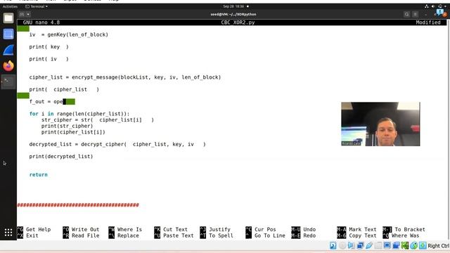Python Encryption and Decryption with CBC mode of operation block cipher and XOR (part B) смотреть онлайн