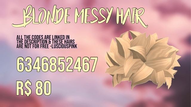 Blonde Boy Hair Codes for Roblox | Lusci0uspink смотреть онлайн
