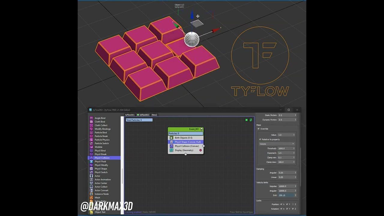 Dark Max № 104 - Collision setup with tyFlow смотреть онлайн