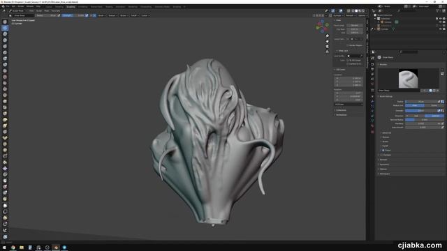 Sculpt January 2022 - Day 11 "Alien Flora" | Blender Sculpting Timelapse смотреть онлайн