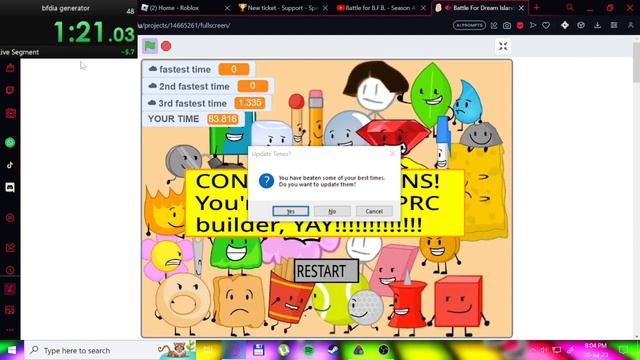 bfdia generator game on scratch world record 1.16.45(i think) смотреть онлайн