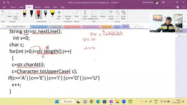 Programs to count No. of Vowels, Uppercase letters and No. of words