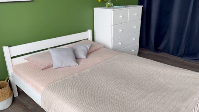 Двуспальная кровать "Бора"(белый воск) смотреть онлайн