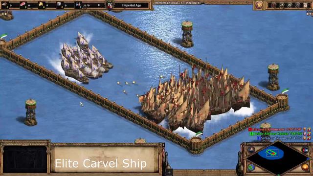 20 Heavy Demolition Ships vs 50 Naval Units | Age of Empires 2 Definitive Edition смотреть онлайн