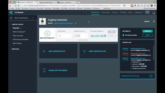 Logging in Bluemix смотреть онлайн