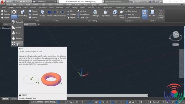 Autodesk AutoCAD: How to use Solid Torus Command in Autodesk AutoCAD смотреть онлайн