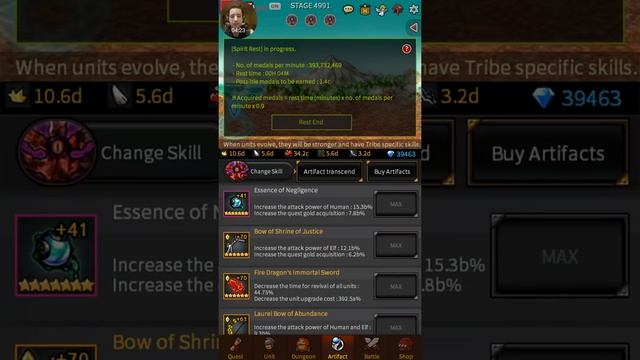Endless Frontier, spirit rest, end game artifacts and my artifact prefrence смотреть онлайн