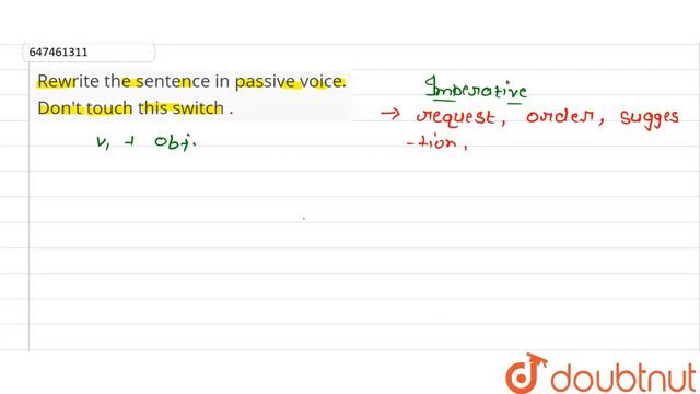 Rewrite the sentence in passive voice. Don\'t touch this switch . | CLASS 14 | VOICE | ENGLISH |... смотреть онлайн