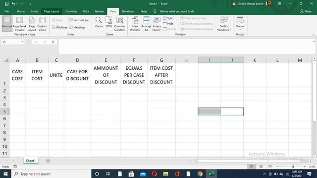 MAKE RATIL AND SALE SHEET IN EXCEL 2021 PART1 #24 смотреть онлайн