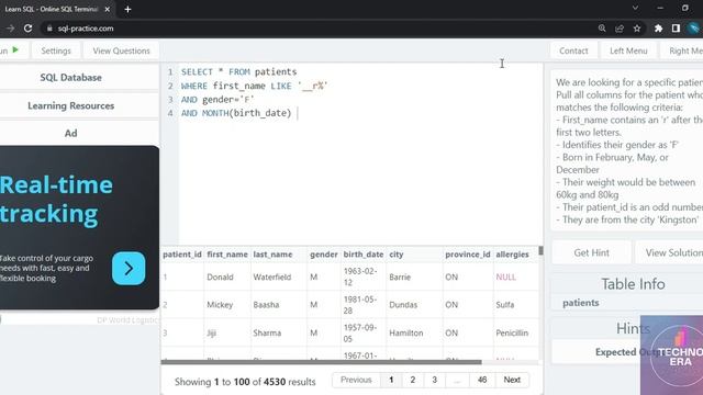 SQL Practice Filtering data with multiple conditions смотреть онлайн