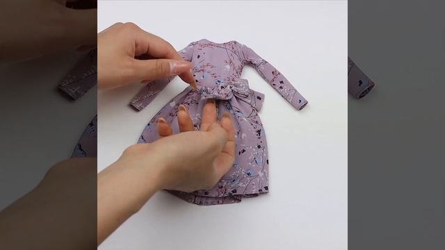 Lilac dress outfit for fashion 1/6 doll Barbie /Сиреневое платье с бантом наряд для куклы Барби 29с смотреть онлайн