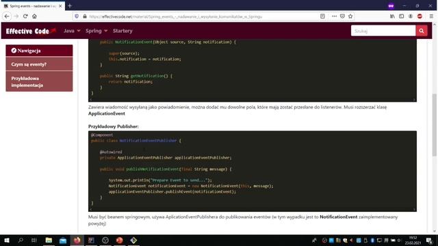Spring Events - Sygnalizowanie zdarzeń przy pomocy eventów смотреть онлайн