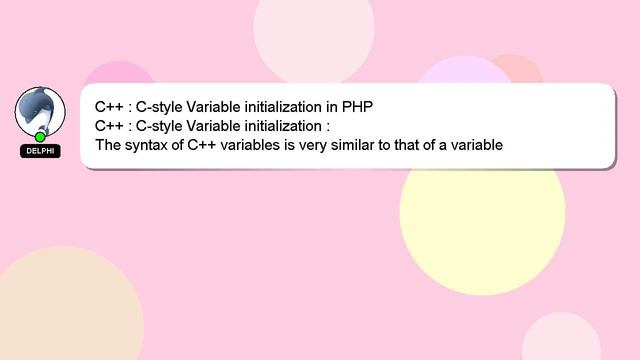 C++ : C-style Variable initialization in PHP смотреть онлайн