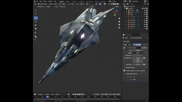 Blender Procedural Aircraft Generator - Geometry Nodes смотреть онлайн