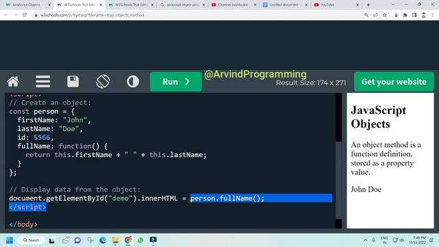 JavaScript Object Methods@arvindprogramming смотреть онлайн