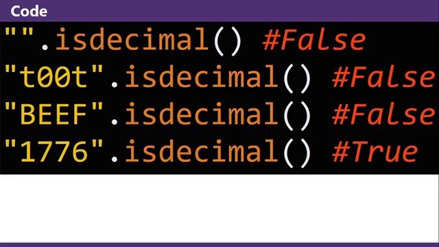 isdecimal() Python смотреть онлайн