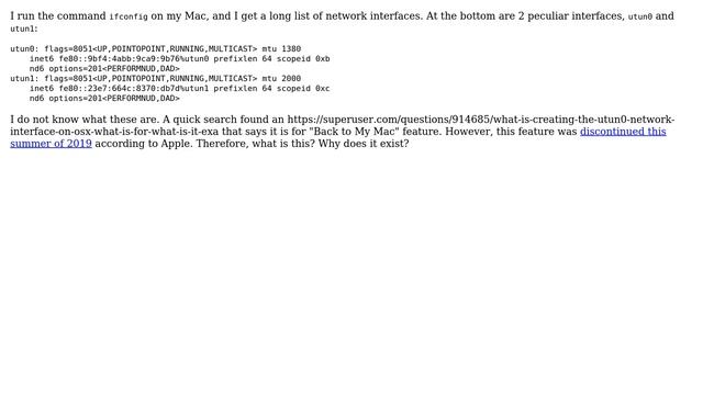 What Is Utun0 And Utun1 In Network Interfaces?