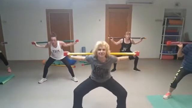 Упражнения с мячом (фитбол) и бодибаром смотреть онлайн