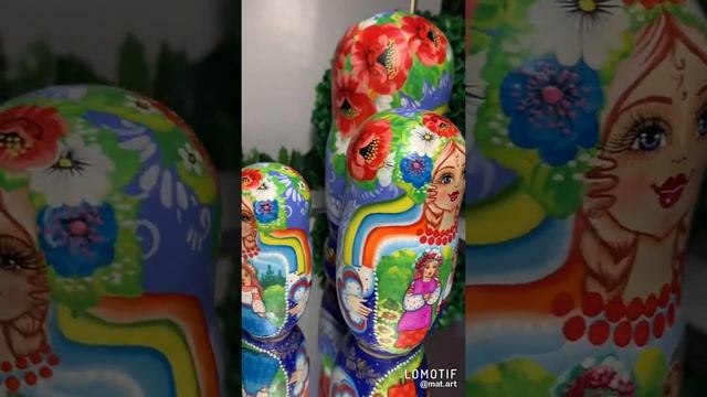 Украинские матрешки расписные 19 см, 5 штук смотреть онлайн