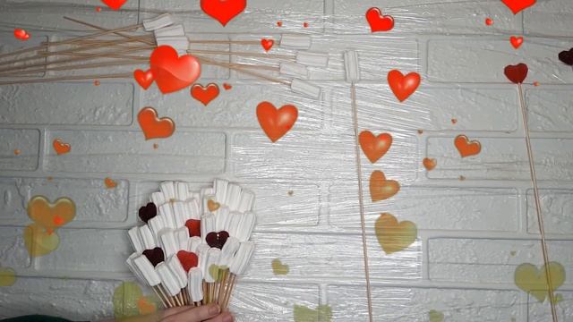 Букет на 14 февраля за 100 рублей | Букет из маршмеллоу | Сладкий букет на День Святого Валентина | смотреть онлайн