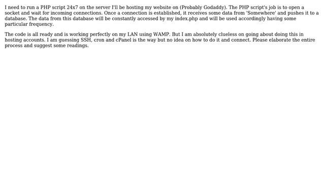 Webmasters: How can I run a background PHP script on a hosting account like godaddy? смотреть онлайн